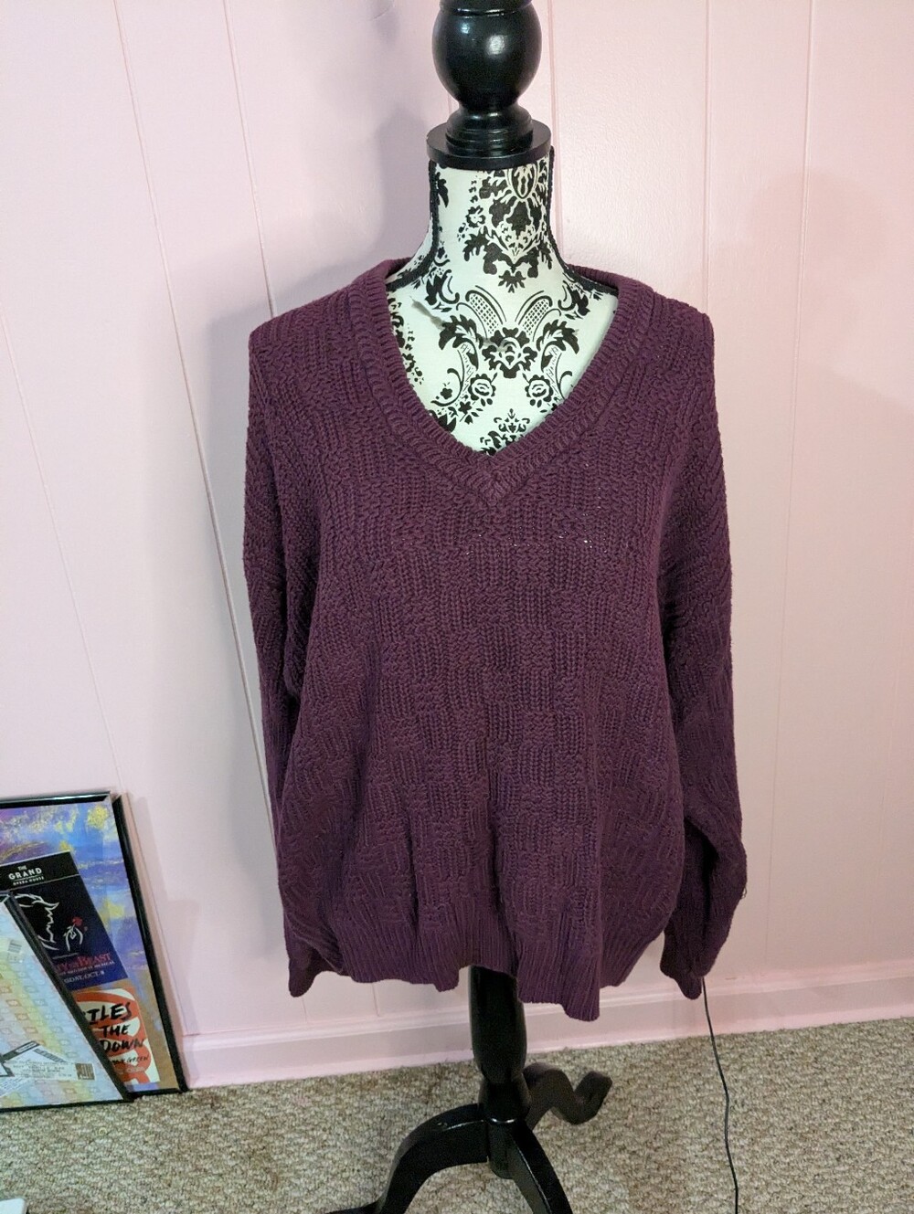 purple sweater